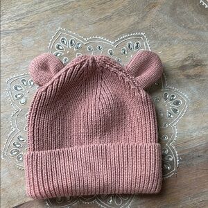 Adorable Pink Knit Beanie with Ears